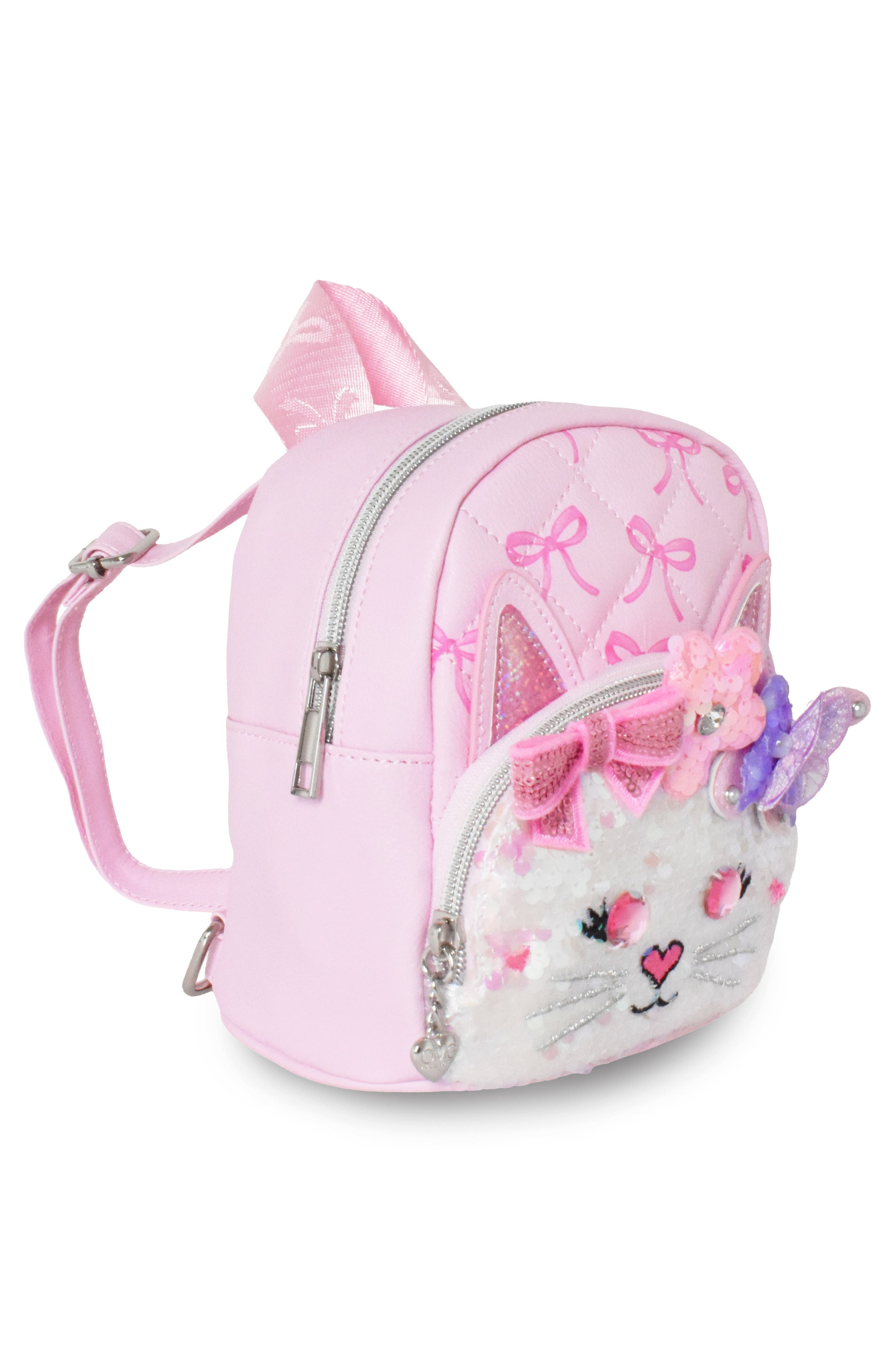 Micro Bella Kitty Sequin Backpack, Alternate, color, LOLLIPOP
