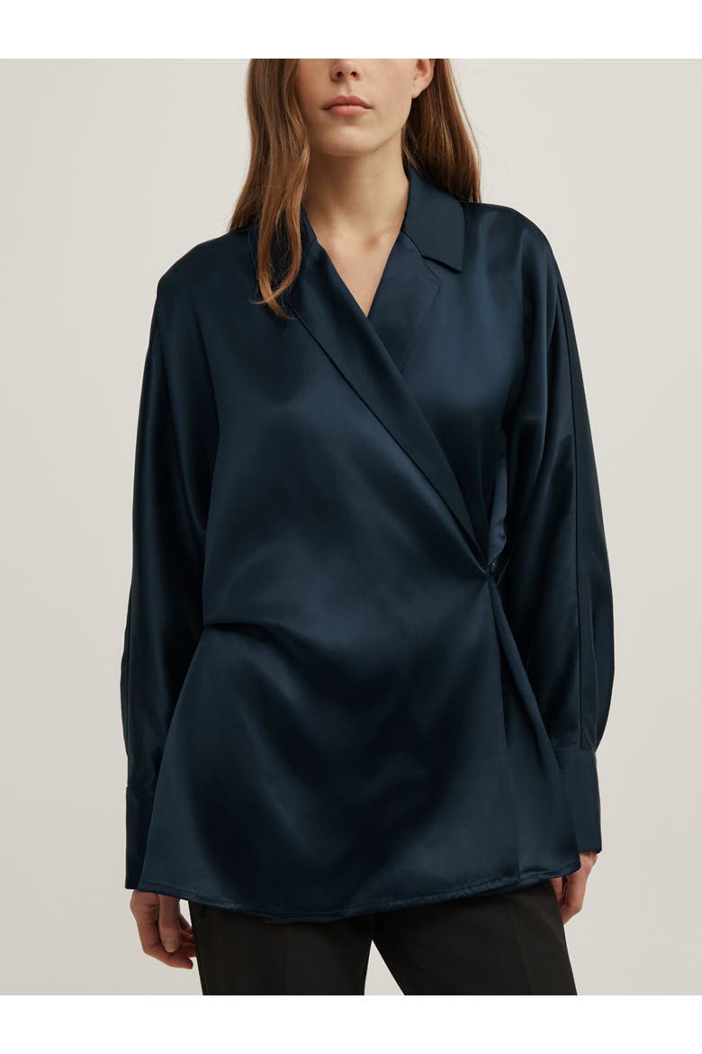 Wrap Fluid Shirt, Main, color, Navy
