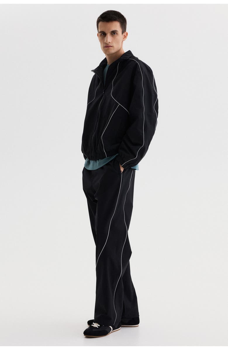 H&M Relaxed Fit Track Pants, Alternate, color, Black