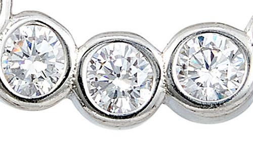Savvy Cie Jewels Bezel Cz Hoop Earrings In Silver