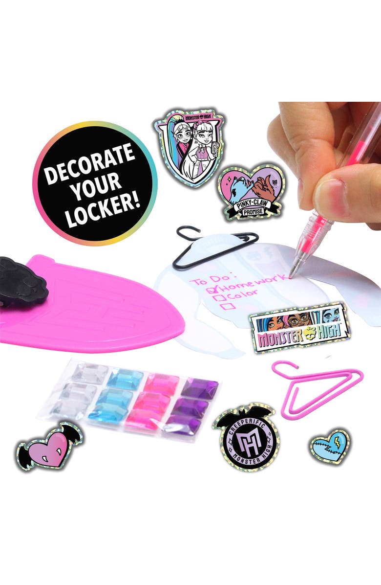 Monster High Design Activity Locker, Doodle & Decorate, Lavender Coffin Shaped, Alternate, color, Multicolored