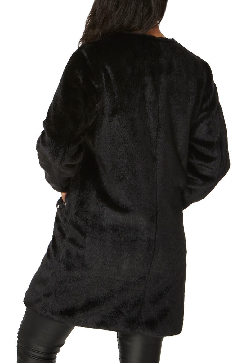 Faux Fur Coat, Alternate, color, BLACK