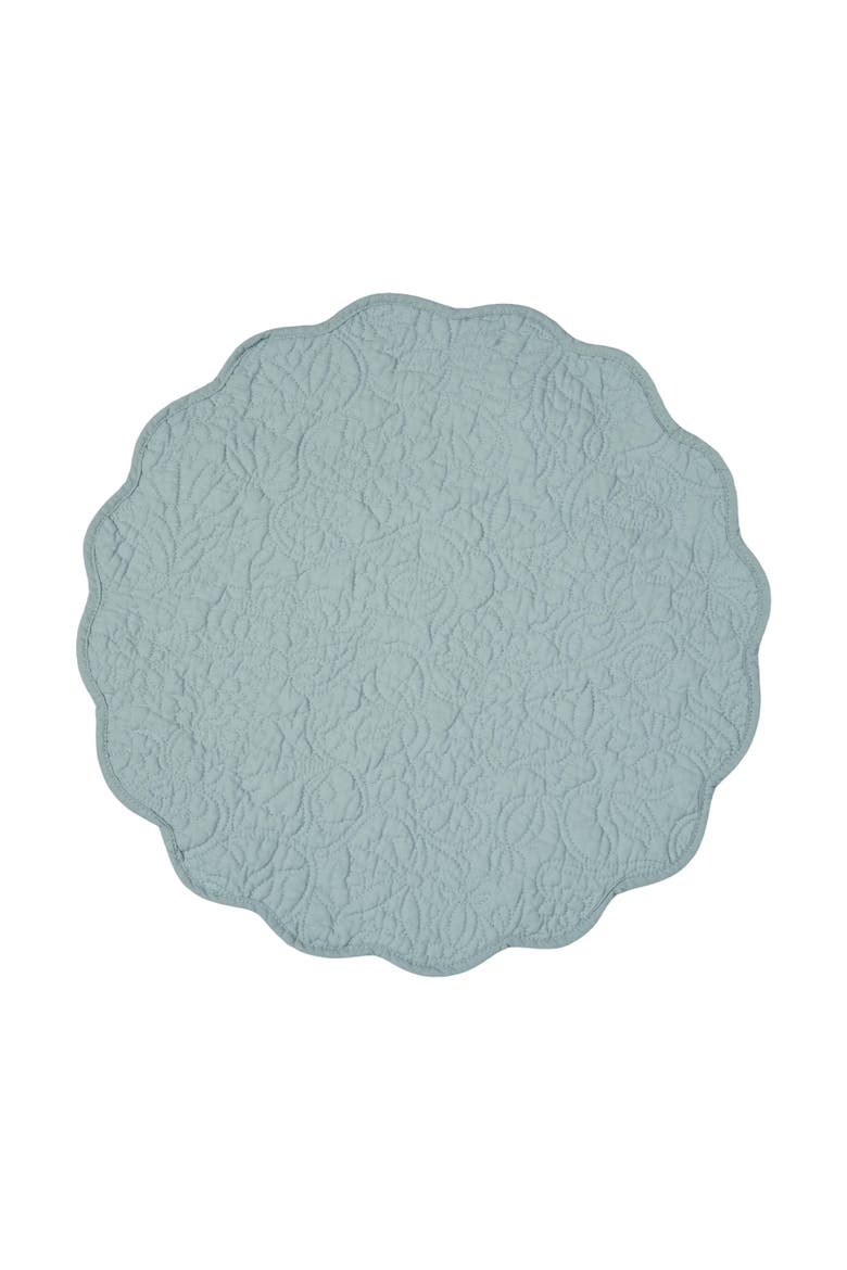 Christiana Breeze Reversible Machine Washable Round Quilt Placemats Set of 6, Alternate, color, Blue