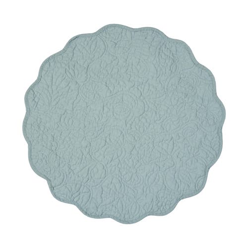 C & F Home C&f Home Christiana Breeze Reversible Machine Washable Round Quilt Placemats Set Of 6 In Blue