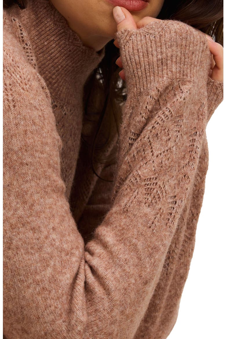 The Cozy Pointelle Poise Mini Dress, Alternate, color, Mocha