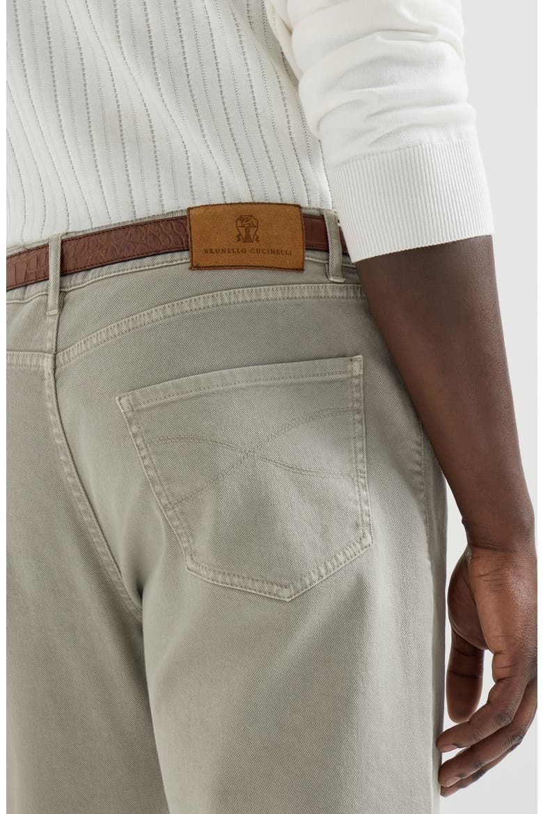 Garment-dyed denim trousers, Alternate, color, Khaki