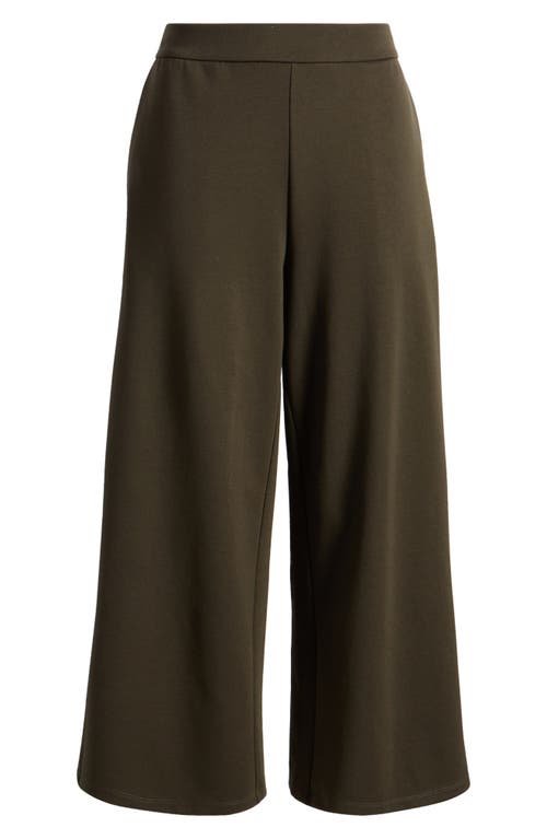 Eileen Fisher Cropped Wide Leg Pant In Brown
