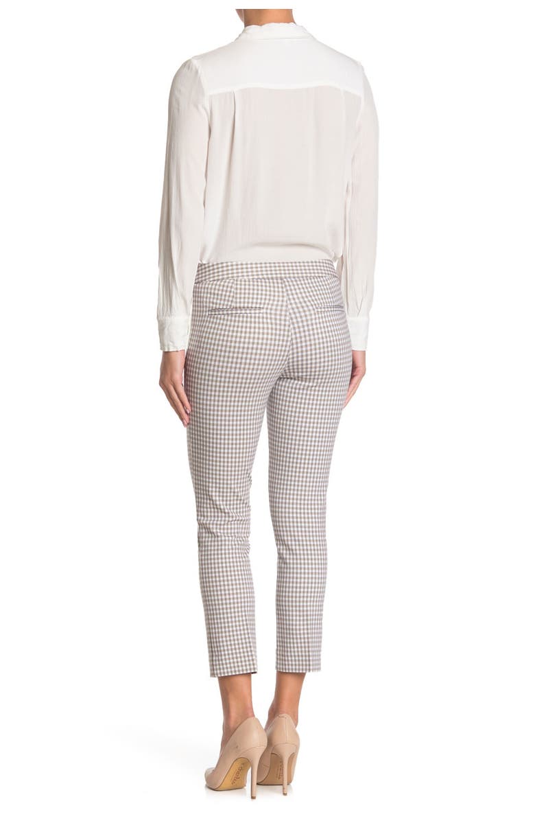 Amanda & Chelsea Gingham Print Ponte Ankle Pants, Alternate, color, 