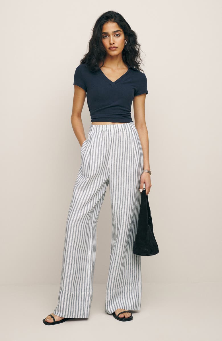 Reformation Fernando Linen Wide Leg Pants, Alternate, color, 