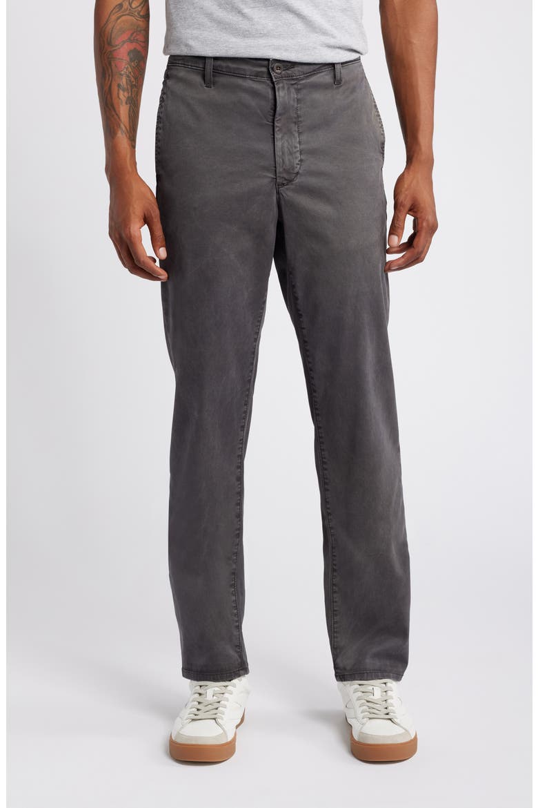 Kullen Flat Front Stretch Sateen Chinos, Main, color, SULFUR BERLIN STEEL