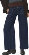 MANGO Over the Bump Patch Pocket Wide Leg Maternity Jeans