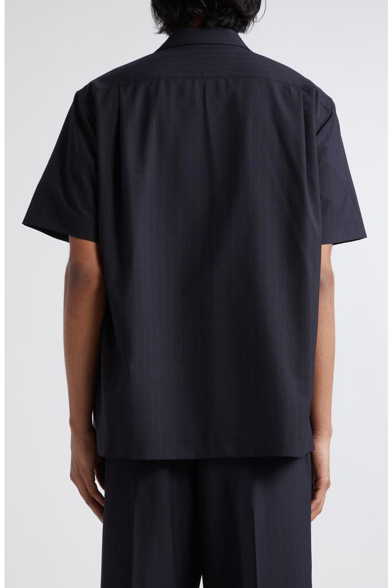 Sacai Chalk Stripe Suiting Camp Shirt (Men) | Nordstrom