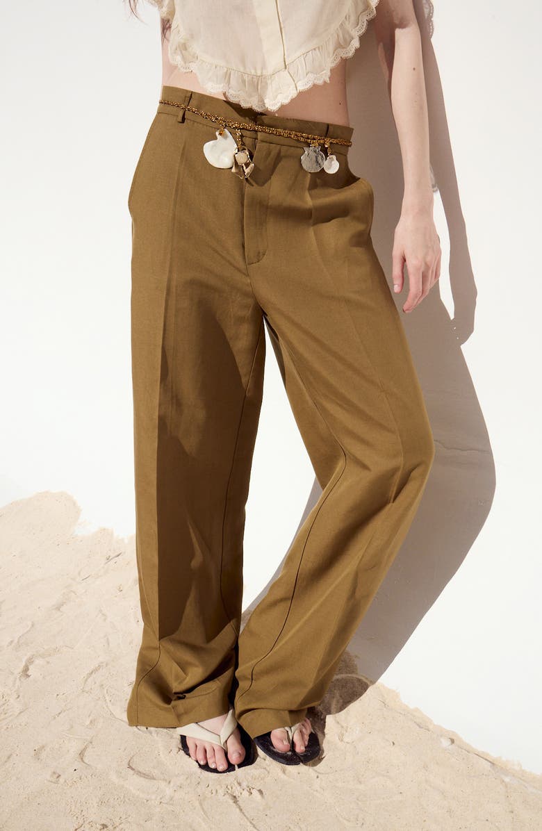DELUC Bari Wide Leg Pants, Alternate, color, Army