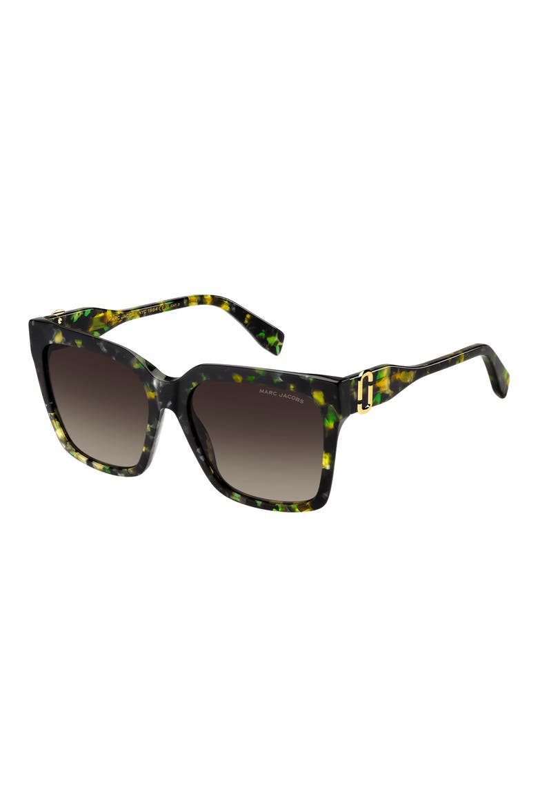 57mm Gradient Square Sunglasses, Alternate, color, GREEN TORTOISESHELL