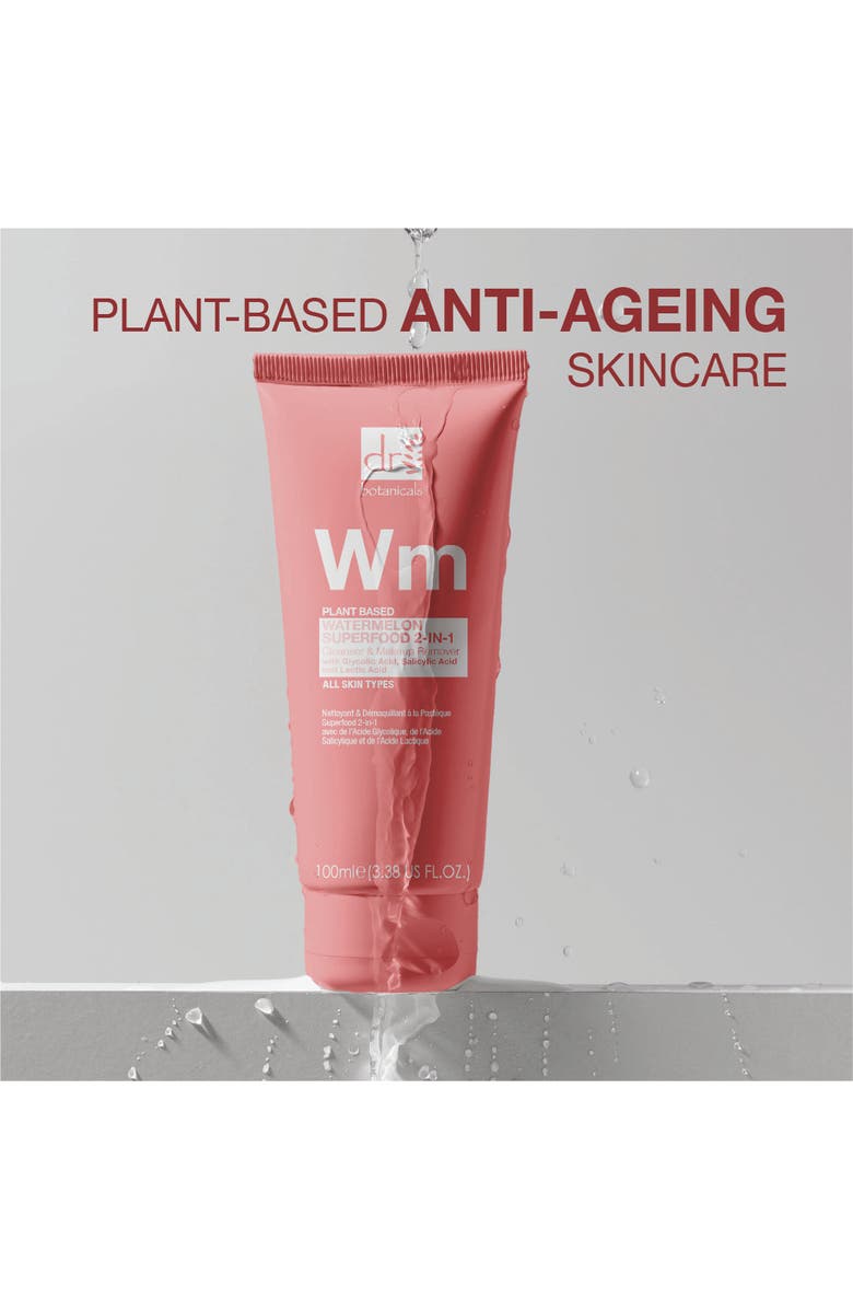 DR BOTANICALS Watermelon Superfood 2-in-1 Cleanser and Makeup Remover, Alternate, color, White