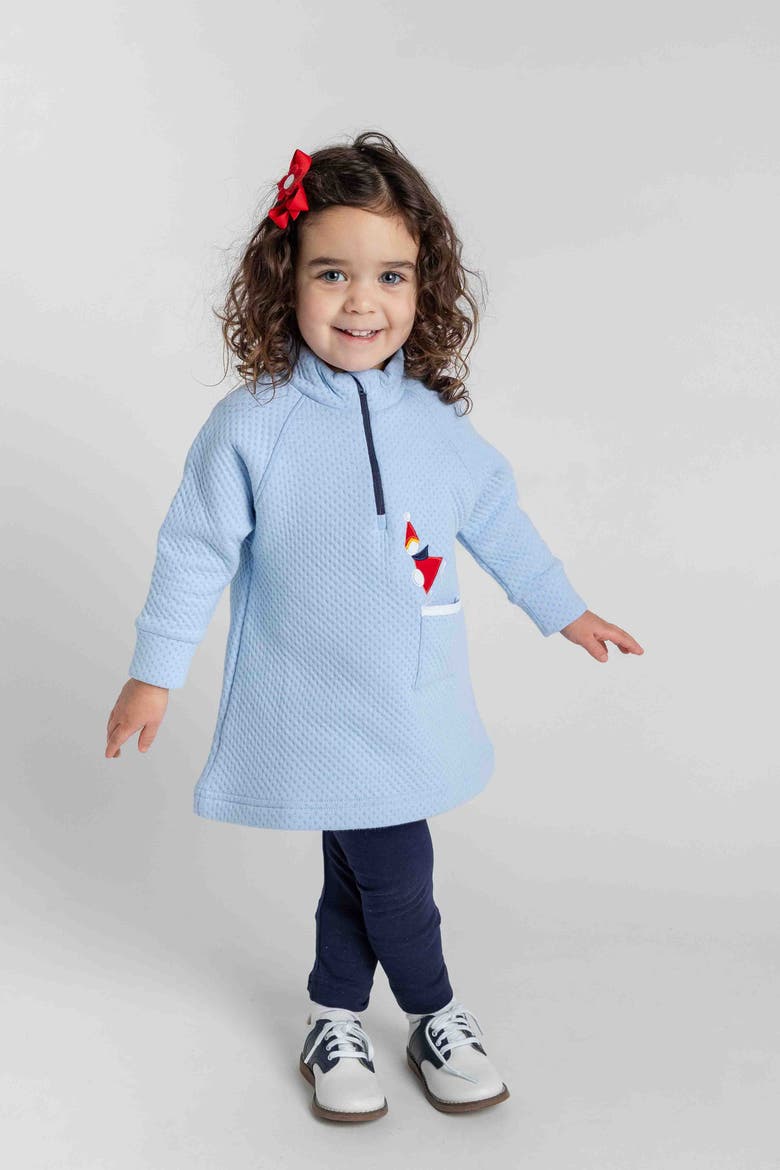 Jacquard Knit Dress With Ice Skater, Alternate, color, Light Blue, White