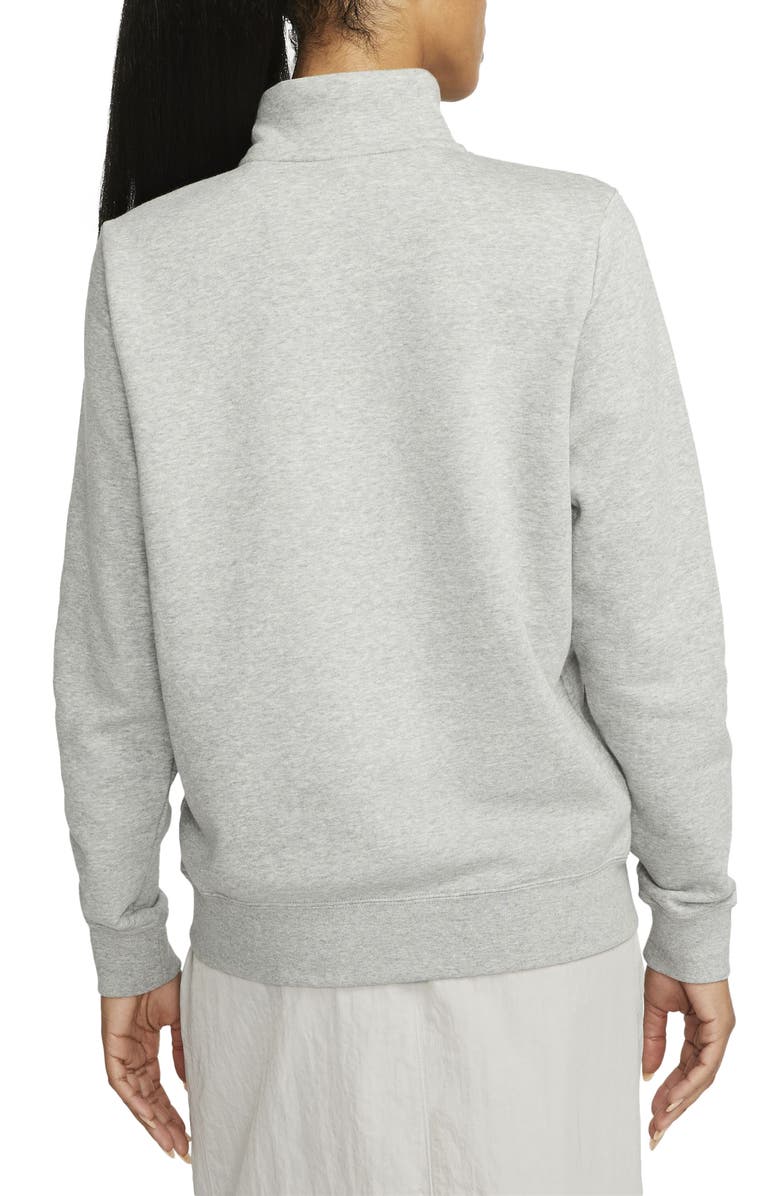 Nike Sportswear Club Fleece Quarter Zip Pullover, Alternate, color, Dark Grey Heather/ White