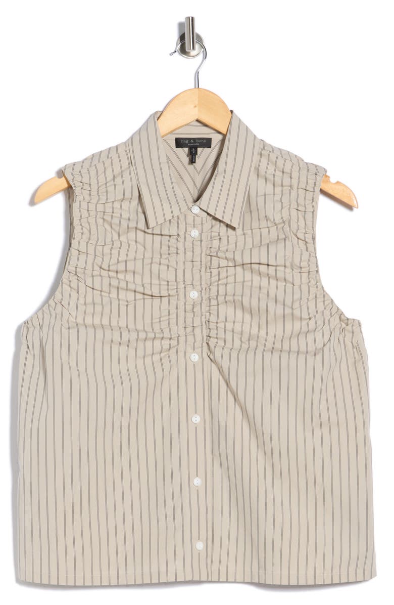 rag & bone Georgina Ruched Shirt, Main, color, Sandstorm