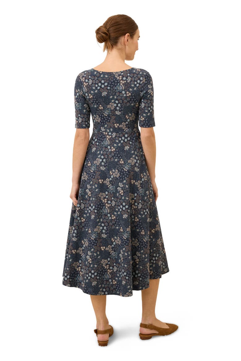 Fit & Flare Signature Scoop Dress Made With Organic Cotton, Alternate, color, Mountain Meadow Midnight Blue