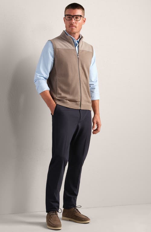 Rhone Commuter Zip Sweater Vest In Brown