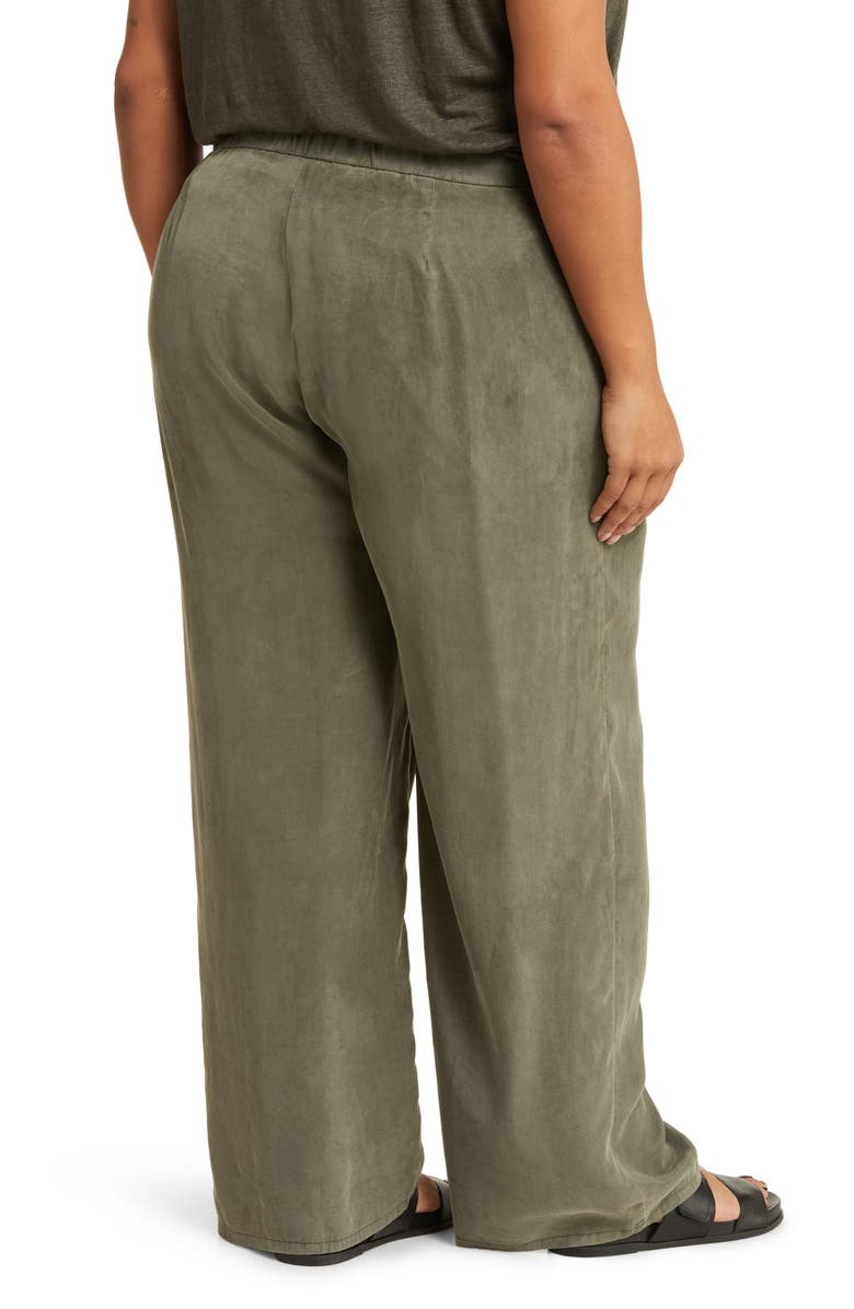 Eileen Fisher Pleated High Waist Pants, Alternate, color, Grove