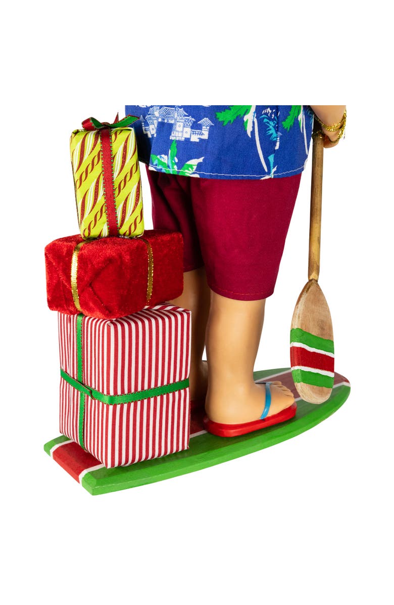 Northlight Santa on a Paddle Board Christmas Figure - 18", Alternate, color, Blue