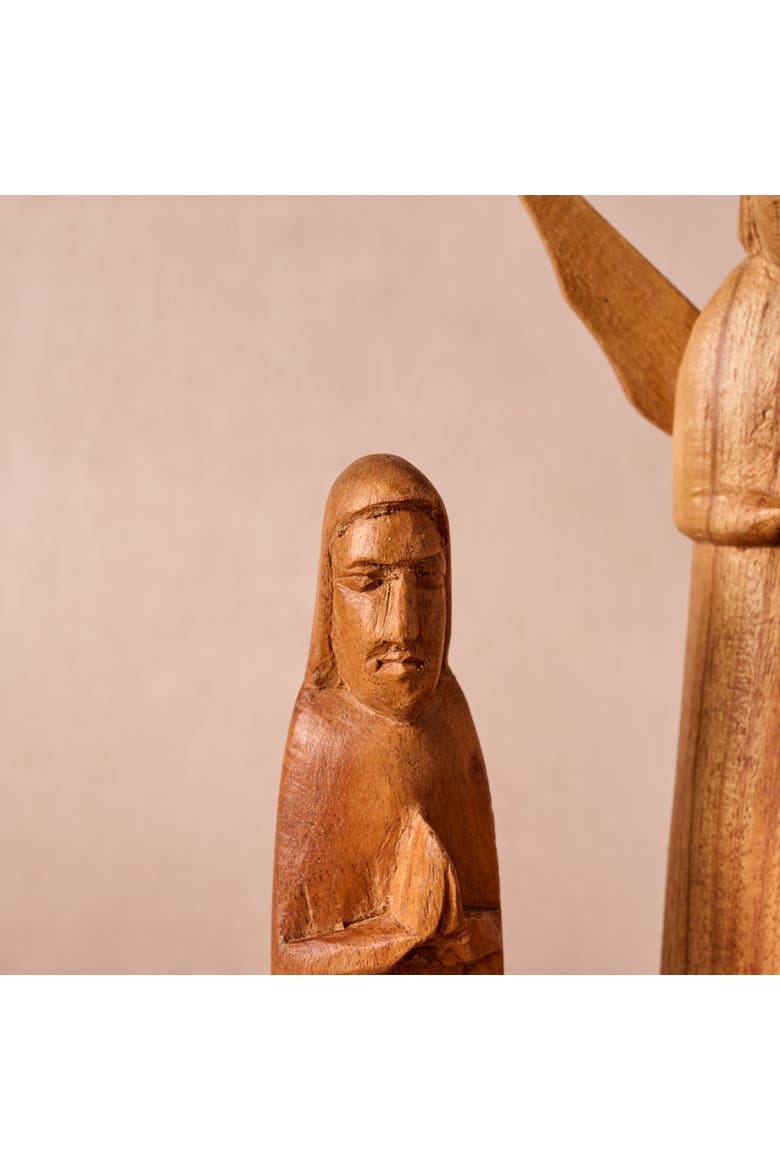 Rahisi Neem Wood Nativity, Alternate, color, Natural