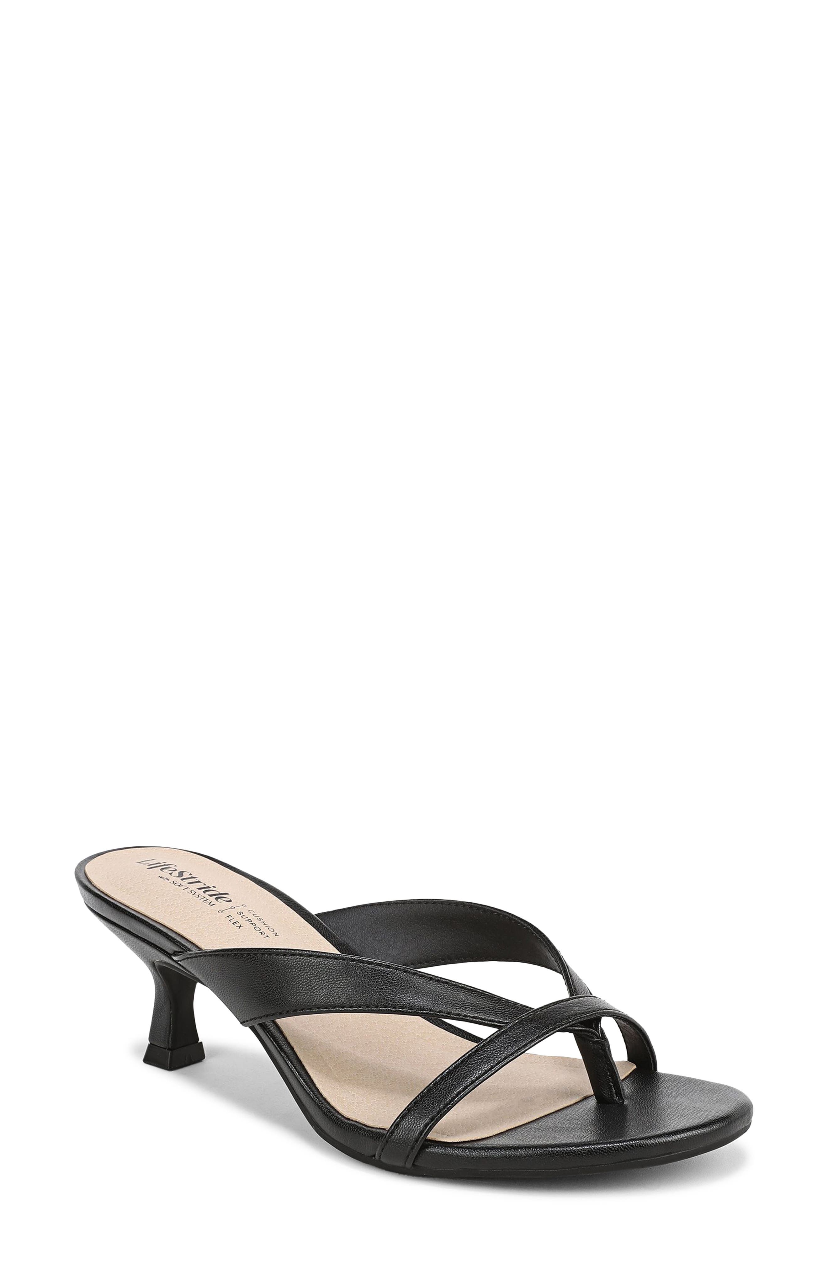 LifeStride Navine Kitten Heel Flip Flop, Main, color, Black