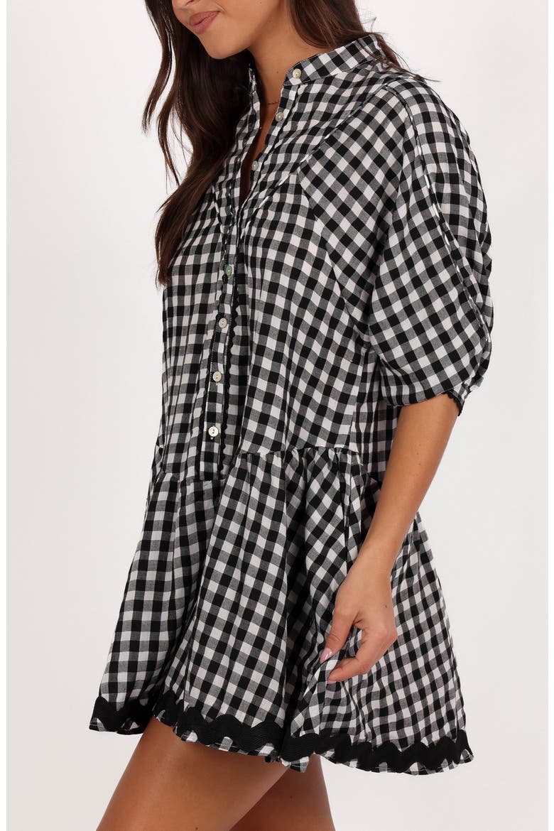 Caroling Check Minidress, Alternate, color, BLACK/ WHITE GINGHAM