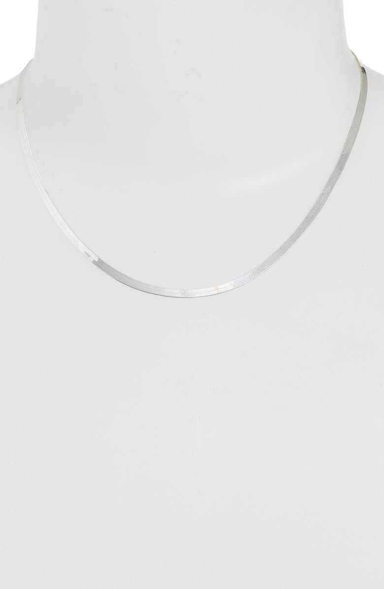 Argento Vivo Sterling Silver Herringbone Chain Necklace, Alternate, color, Silver