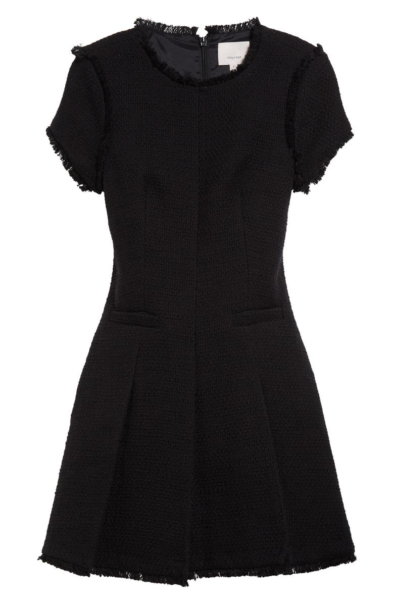 Cinq à Sept Nova Tweed Fit & Flare Dress, Alternate, color, Black