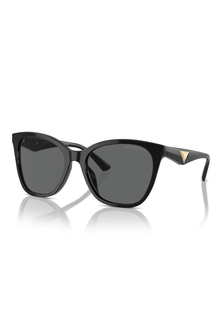 56mm Butterful Sunglasses, Alternate, color, SHINY BLACK / DARK GREY