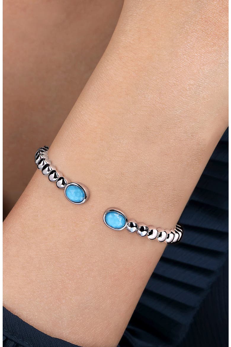 Turquoise Doublet Cuff Bracelet, Alternate, color, STERLING SILVER