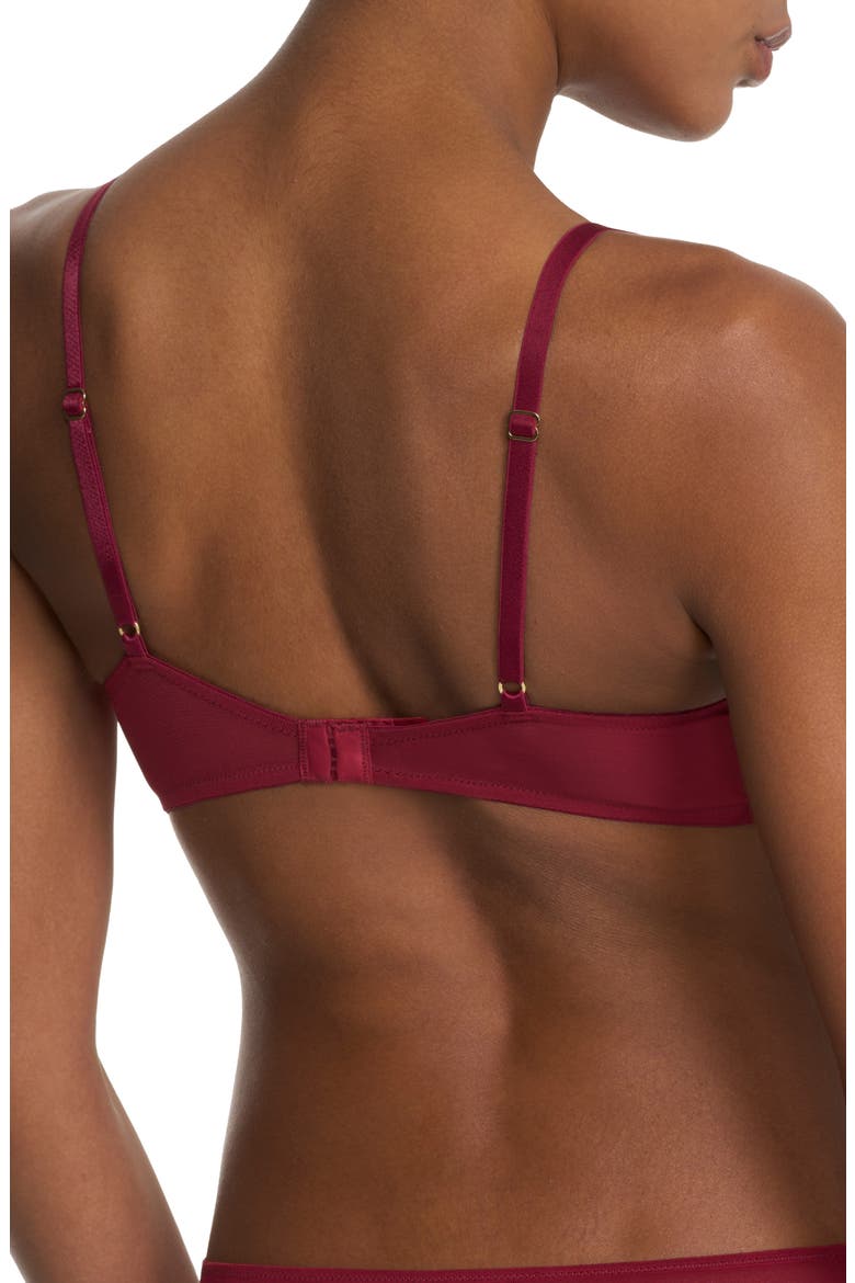 Flora Underwire Contour Bra, Alternate, color, DARK RED/ BONFIRE