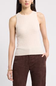 Nordstrom Cable Knit Cashmere Sweater Tank