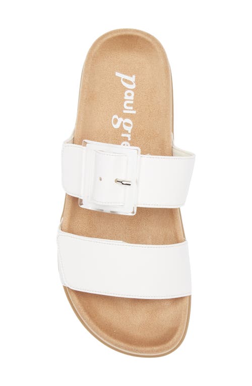 Paul Green Aloha Slide Sandal In White Future Nappa