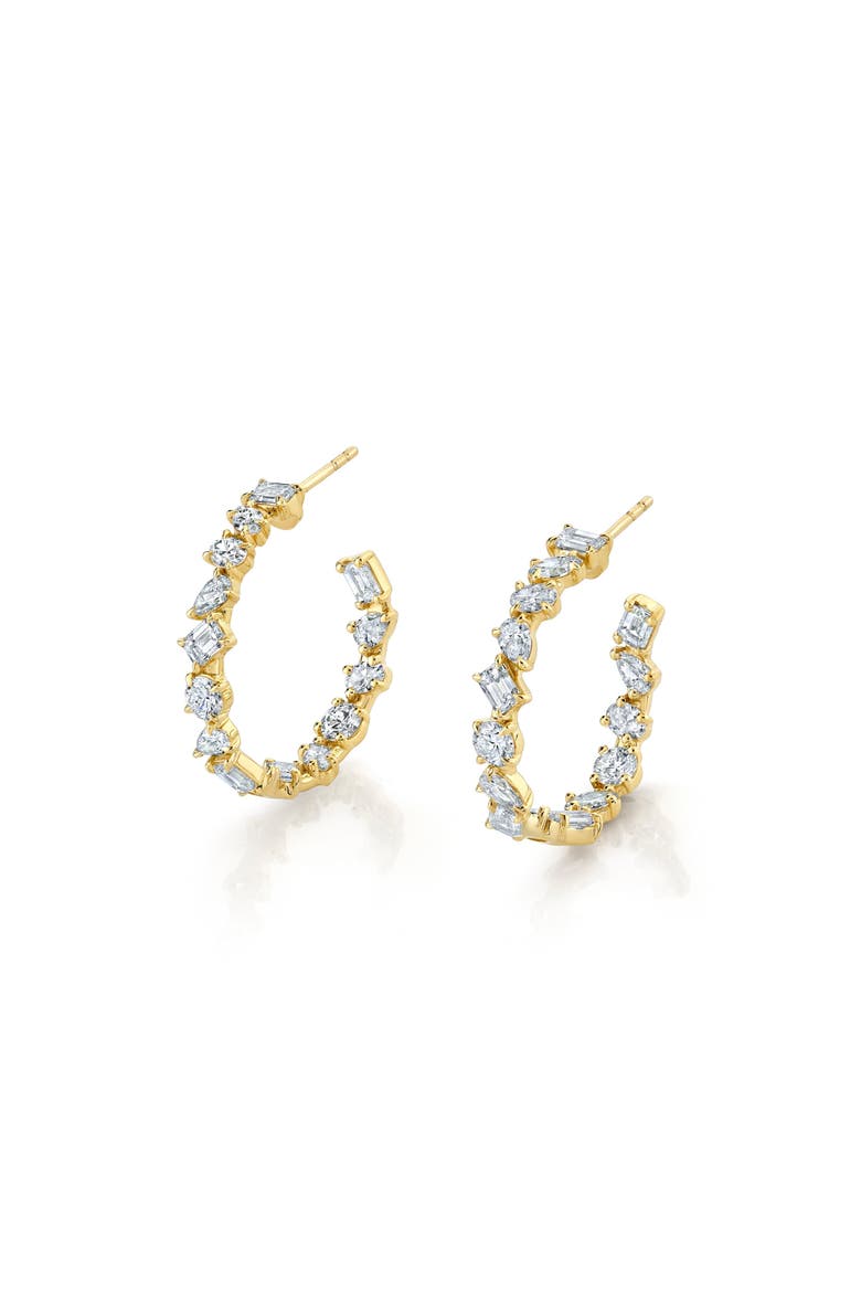 Montage Petite Diamond Hoop Earrings, Main, color, Yellow Gold