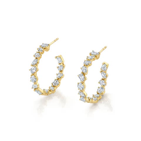 Montage Petite Diamond Hoop Earrings