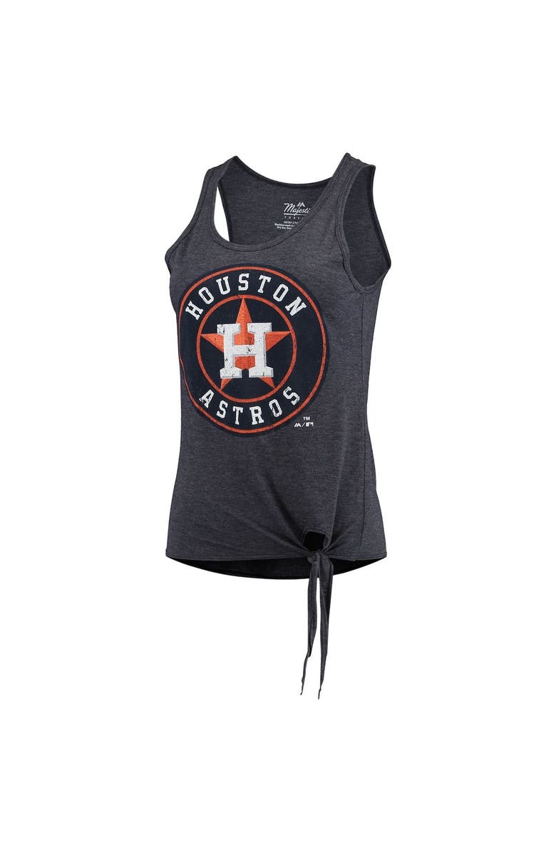 Majestic Threads Women's Majestic Threads Navy Houston Astros Scoop Neck Racerback Side Tie Tri-Blend Tank Top, Alternate, color,