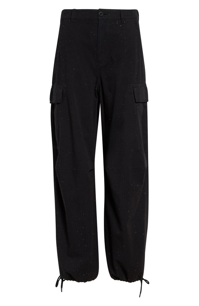 Alexander Wang Crystal Embellished Cargo Pants, Main, color, Washed Jet Black