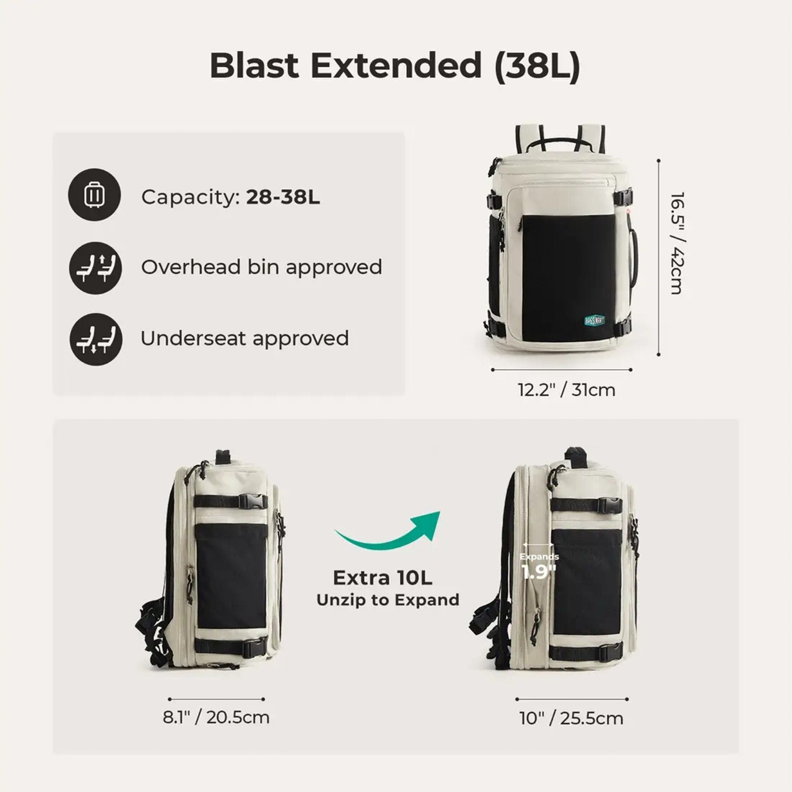 Bagsmart Blast Mesh Carry On Expandable Travel Backpack - 28L-38L Extended, Alternate, color, Peyote