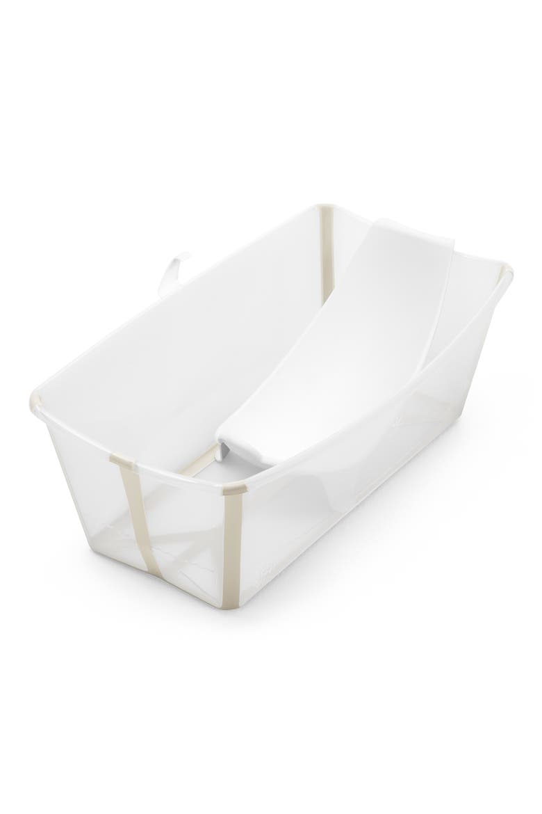 Flexi Bath® Foldable Baby Bath Tub with Temperature Plug & Infant Insert, Main, color, SANDY BEIGE