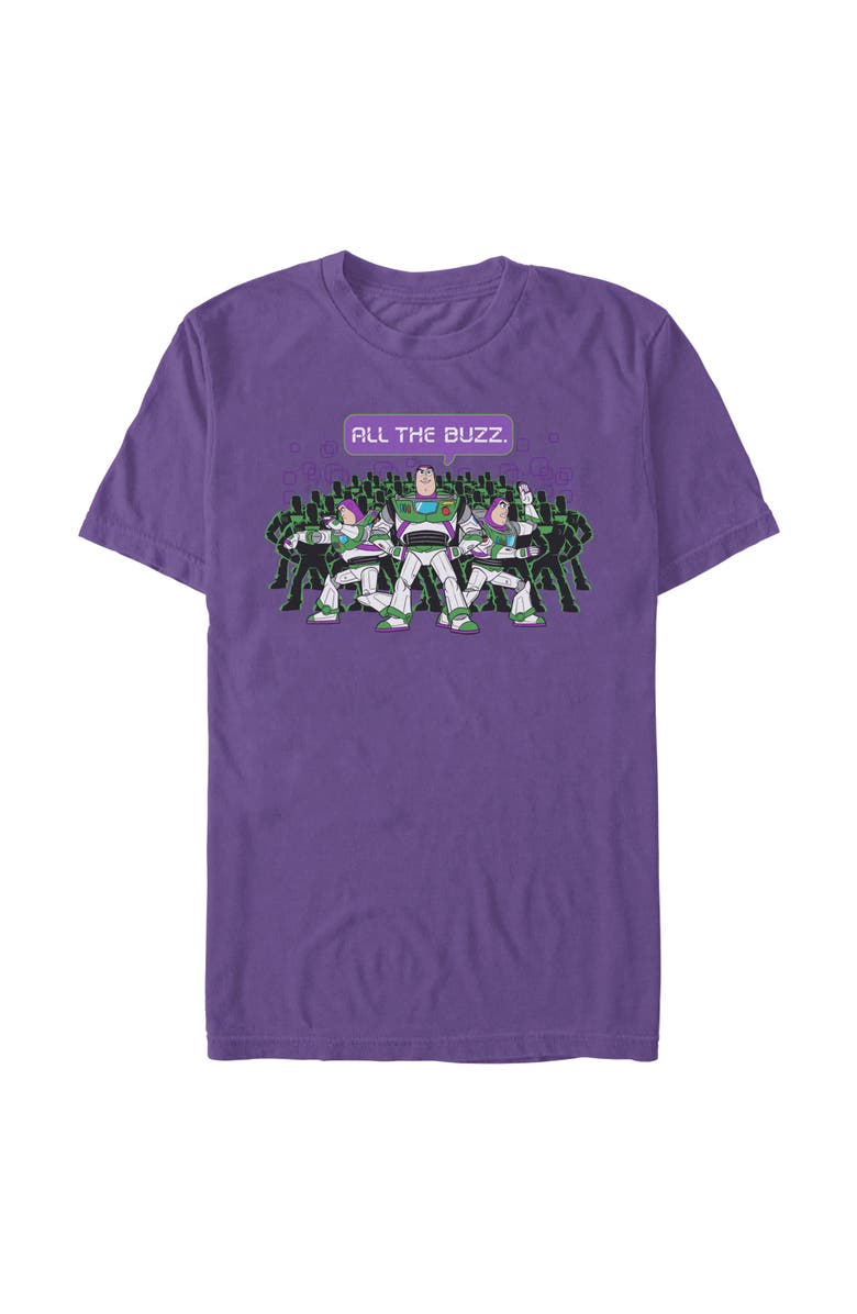 Toy Story 5 Men's Toy Story 5 All The Buzz Clones Graphic T-Shirt, Main, color, Purple