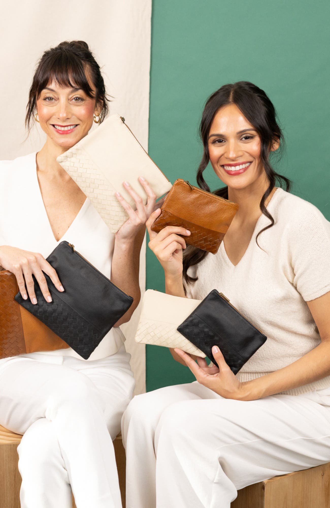 Deux Mains Woven Pouch, Alternate, color, Black - Small