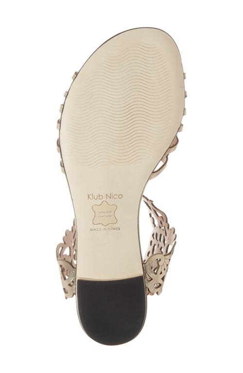 Klub Nico 'juene' Laser Cut Flat Sandal In Neutral