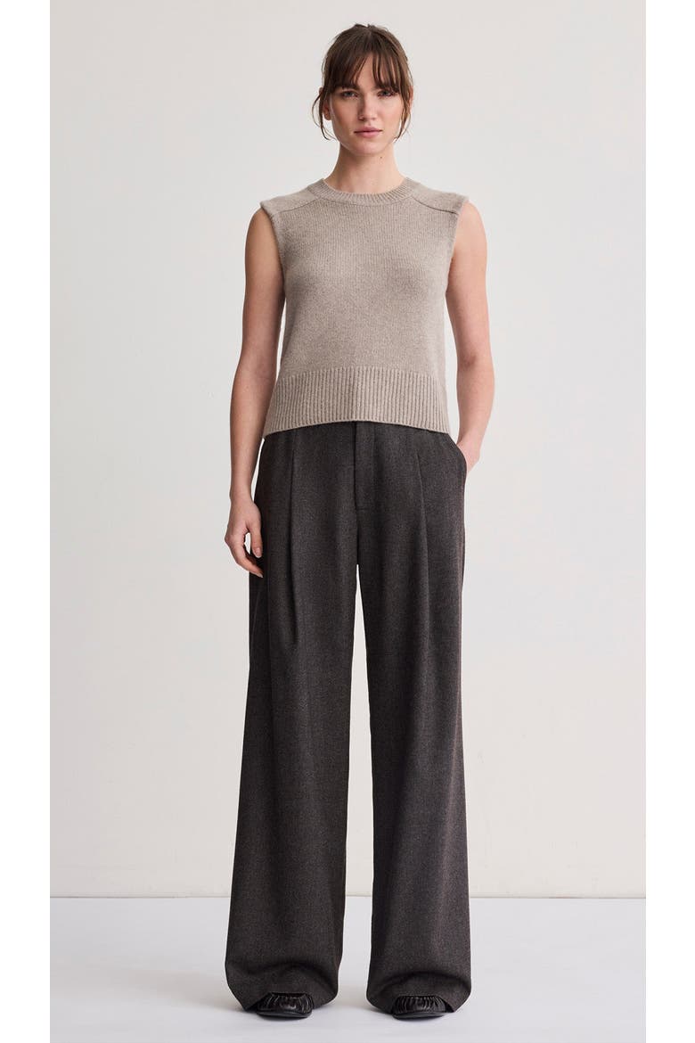 Pleated Trouser, Main, color, Tobacco Herringbone
