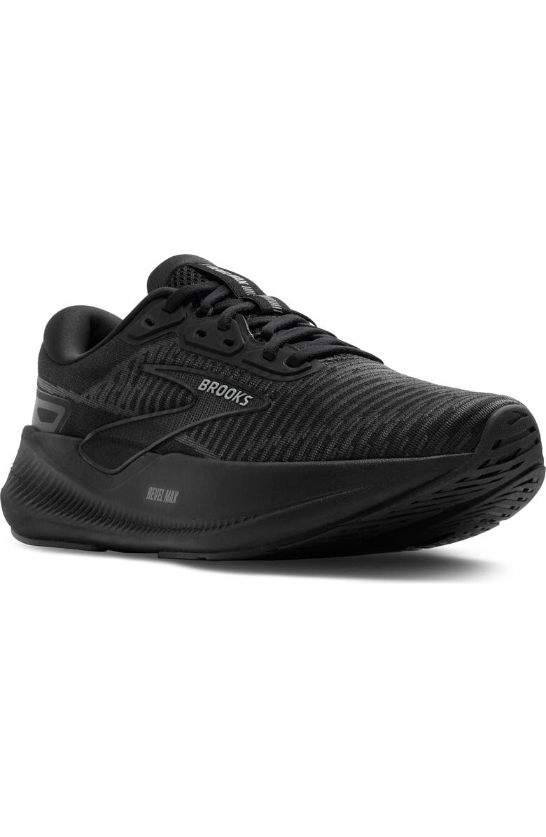 Brooks Revel Max Running Shoe, Main, color, Black/ Black/ Ebony