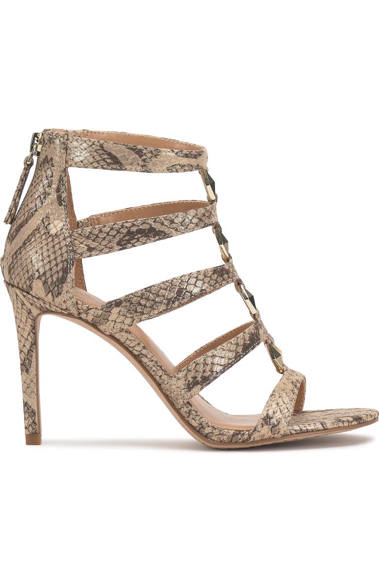 Vince Camuto Azelie Cage Sandal, Alternate, color, Natural/ Gold