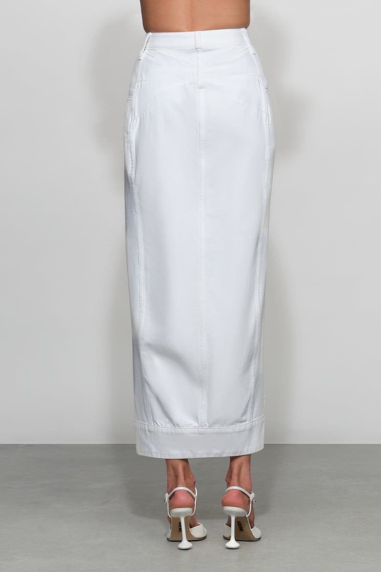 Alek Denim Midi Skirt, Alternate, color, White