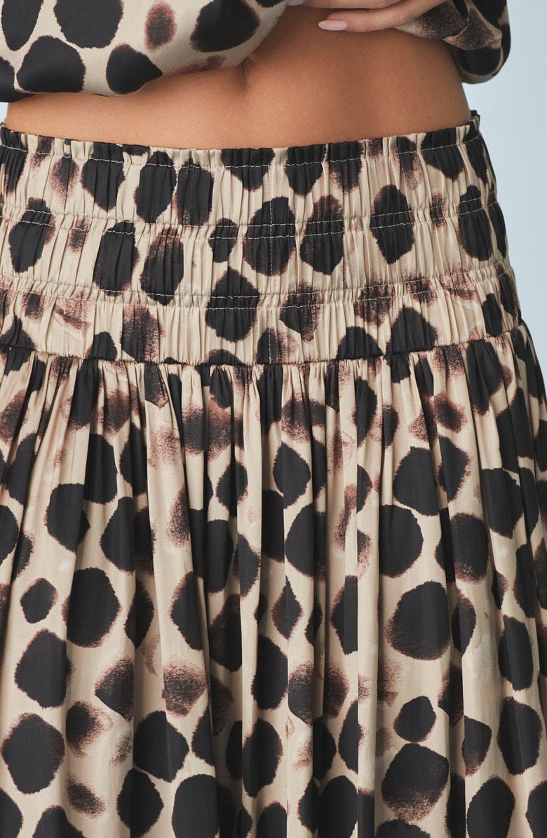 NEXT Satin Printed Pleat Maxi Skirt, Alternate, color,